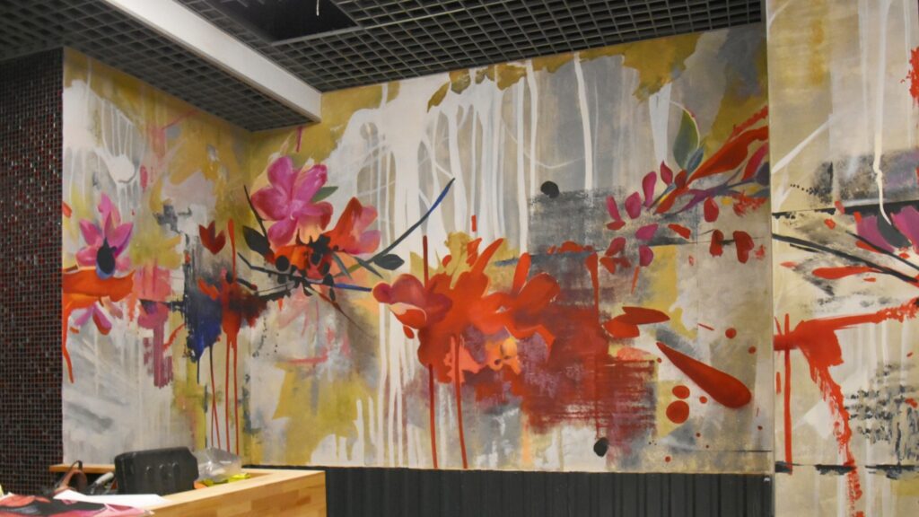mural w restauracji